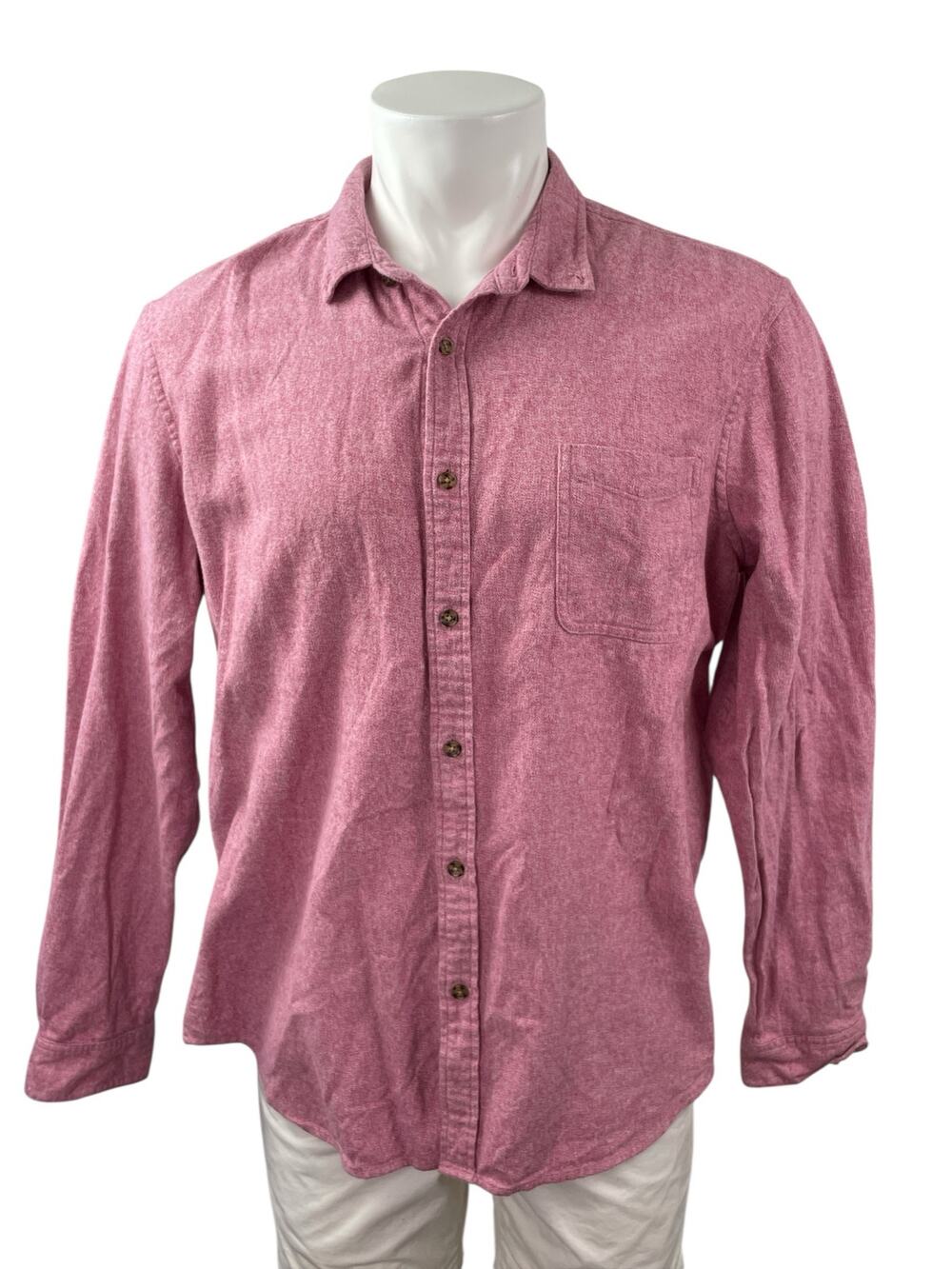 14th & Union Men's Pink Long Sleeve Chest Pocket Button Down Shirt Top Size XL